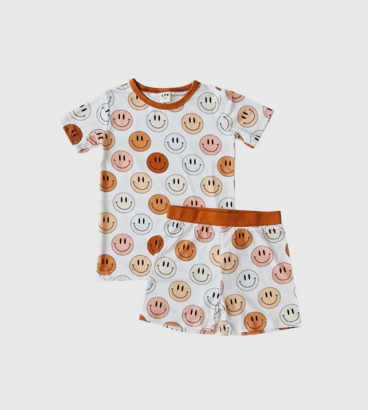 smiley bamboo pajamas // SHORT-SLEEVE TWO-PIECE set