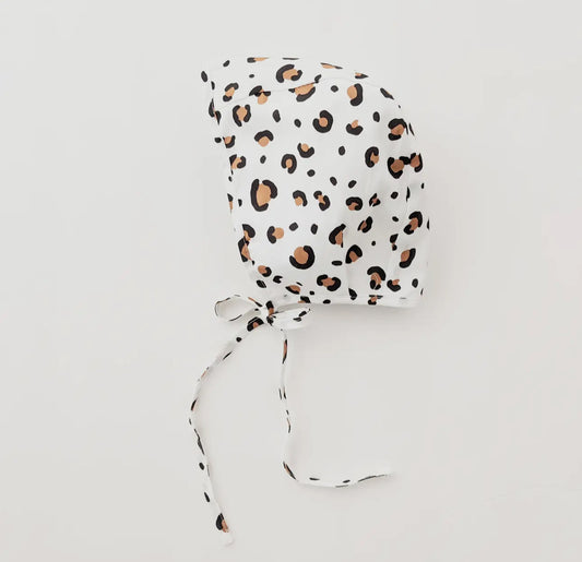 cheetah baby bonnet // upf 50+