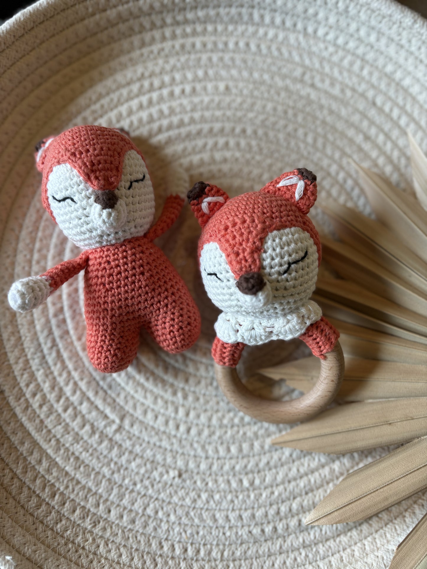 fox crochet rattle set