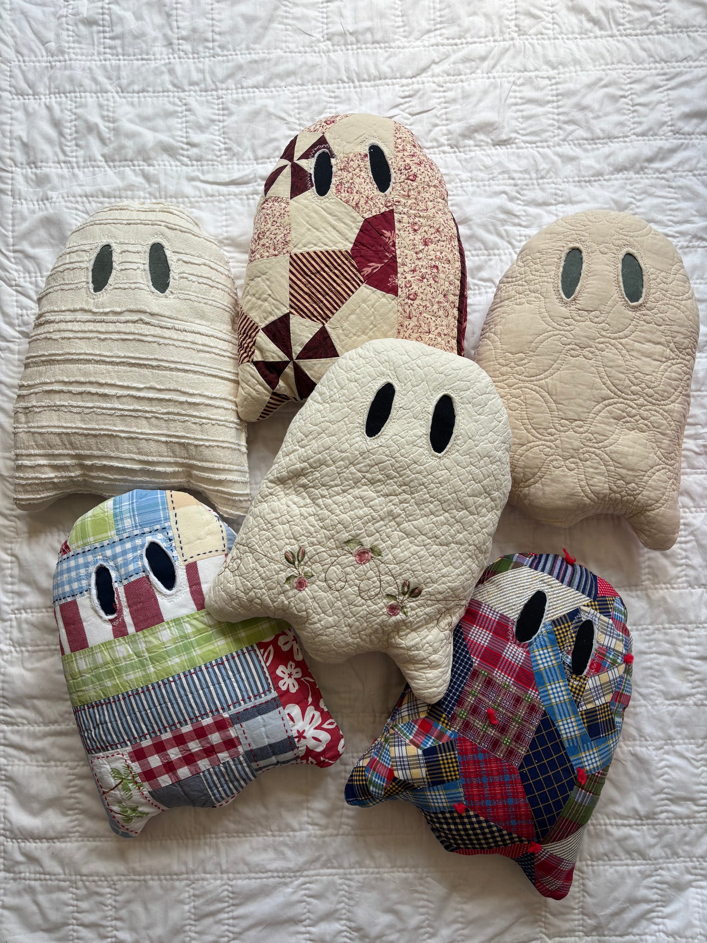 upcycled quilt ghost pillows