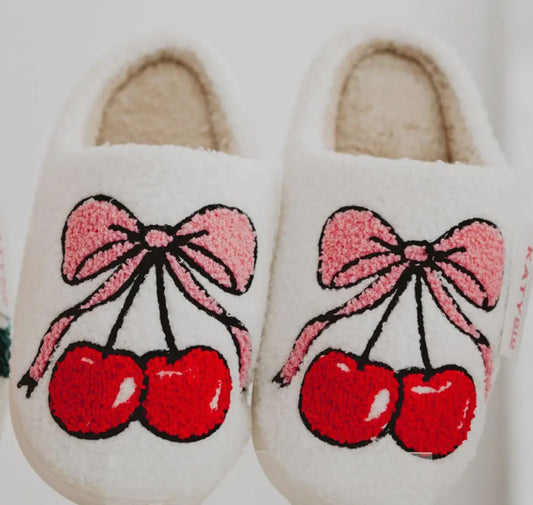 cherry bow slippers PREORDER // OPEN UNTIL 1/2 // ships mid-january