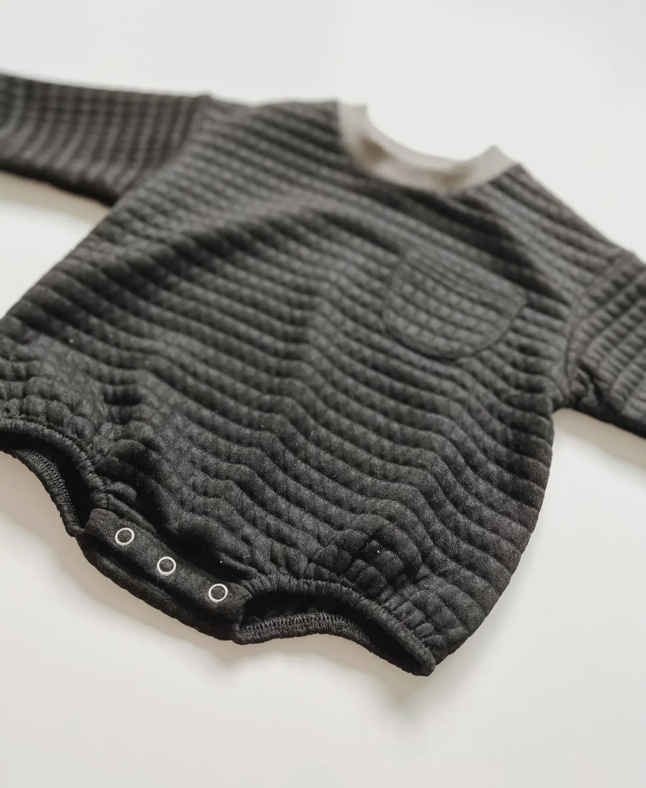 quilted sweatshirt romper // charcoal