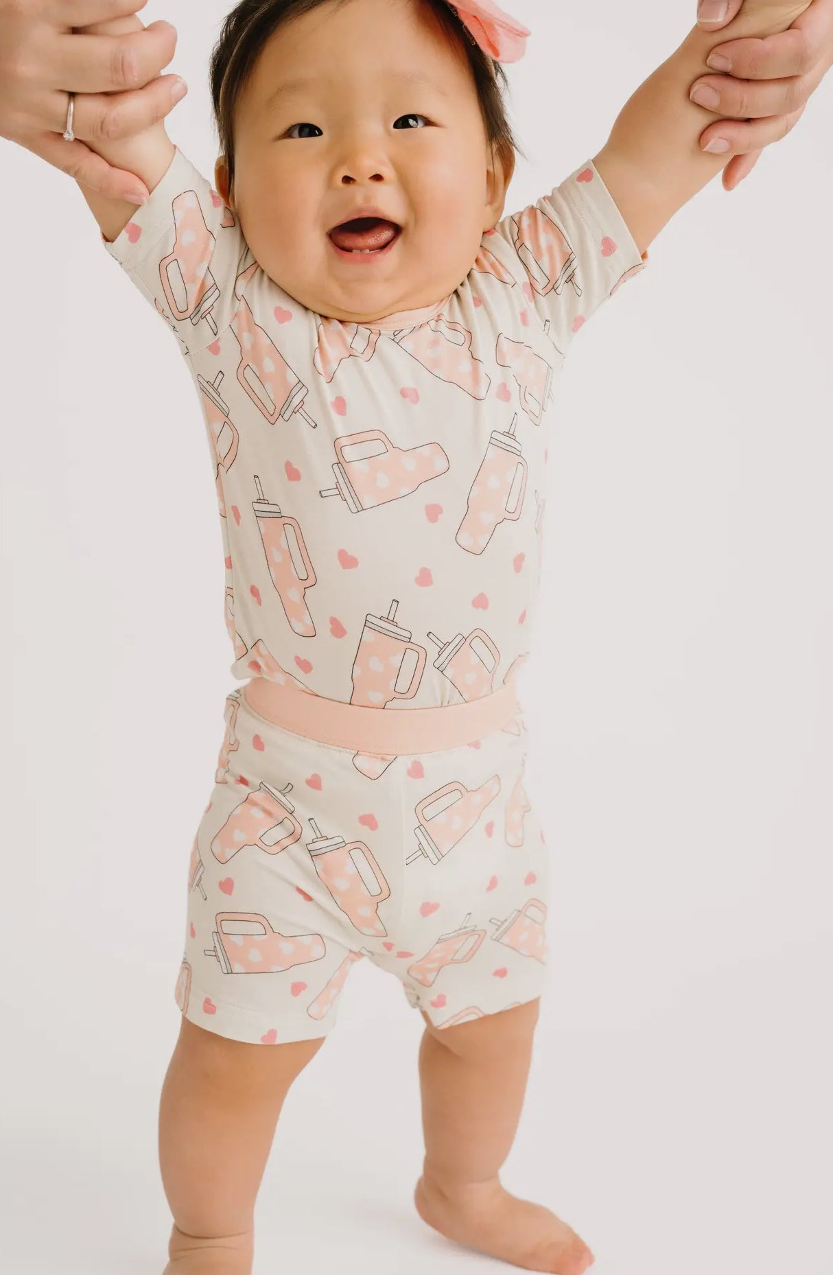 pink tumbler bamboo pajamas // ZIPPY or SHORT SLEEVE TWO-PIECE