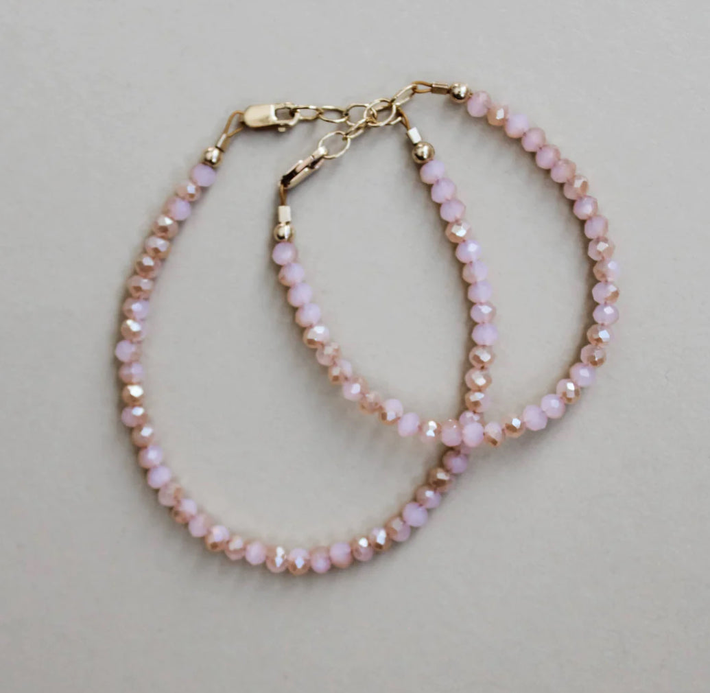 baby/toddler bracelet // pink shimmer