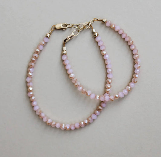 baby/toddler bracelet // pink shimmer