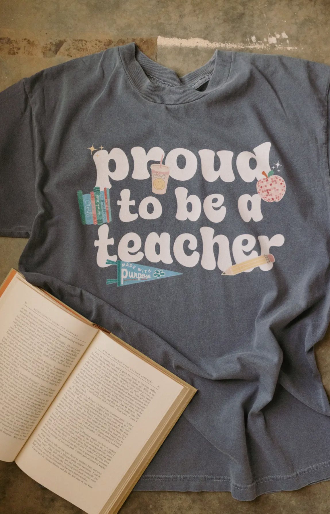 faded blue proud to be a teacher tee // women’s