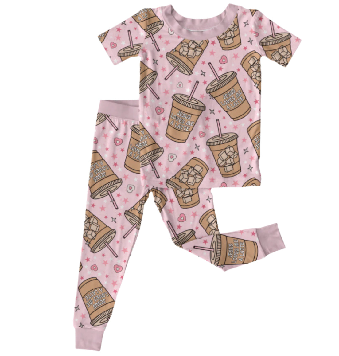 jesus loves me a latte bamboo pajamas // ZIPPY or TWO-PIECE