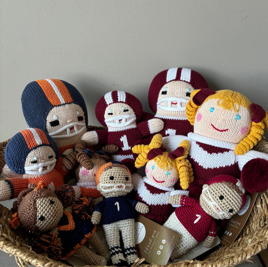 FOOTBALL PLAYER dolls/rattles