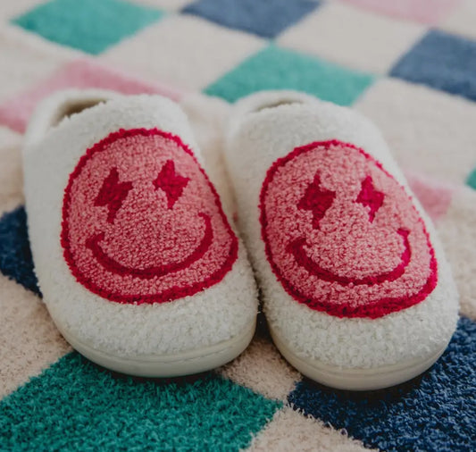 pink smiley slippers PREORDER // OPEN UNTIL 1/2 // ships mid-january