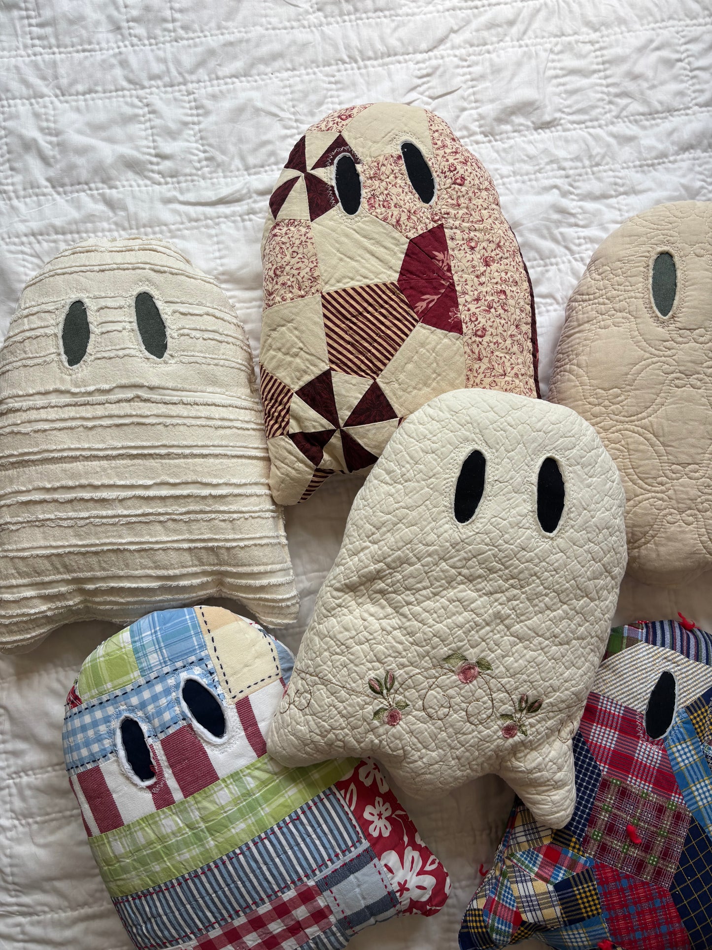 upcycled quilt ghost pillows