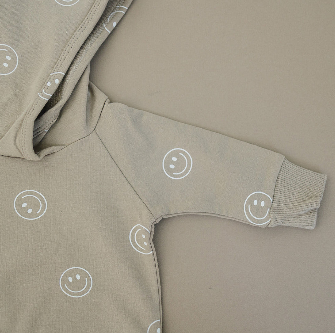 neutral smiley hoodie + sweatpants set