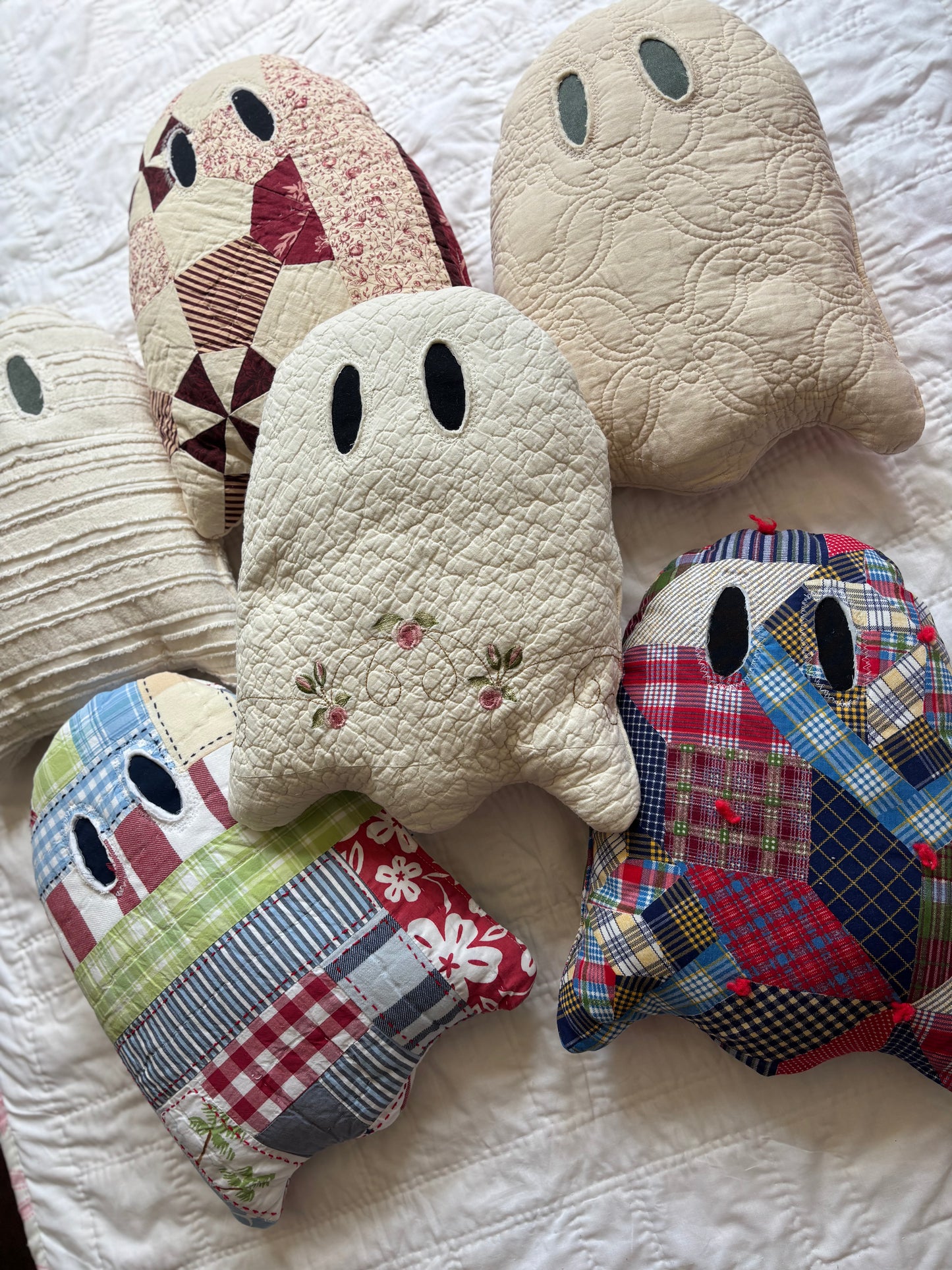 upcycled quilt ghost pillows