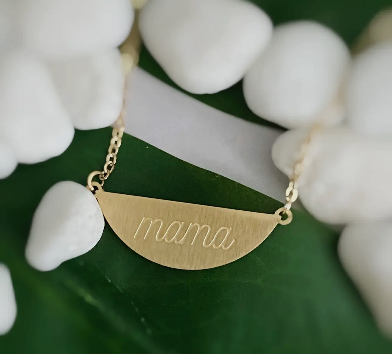 matte gold mama disc necklace