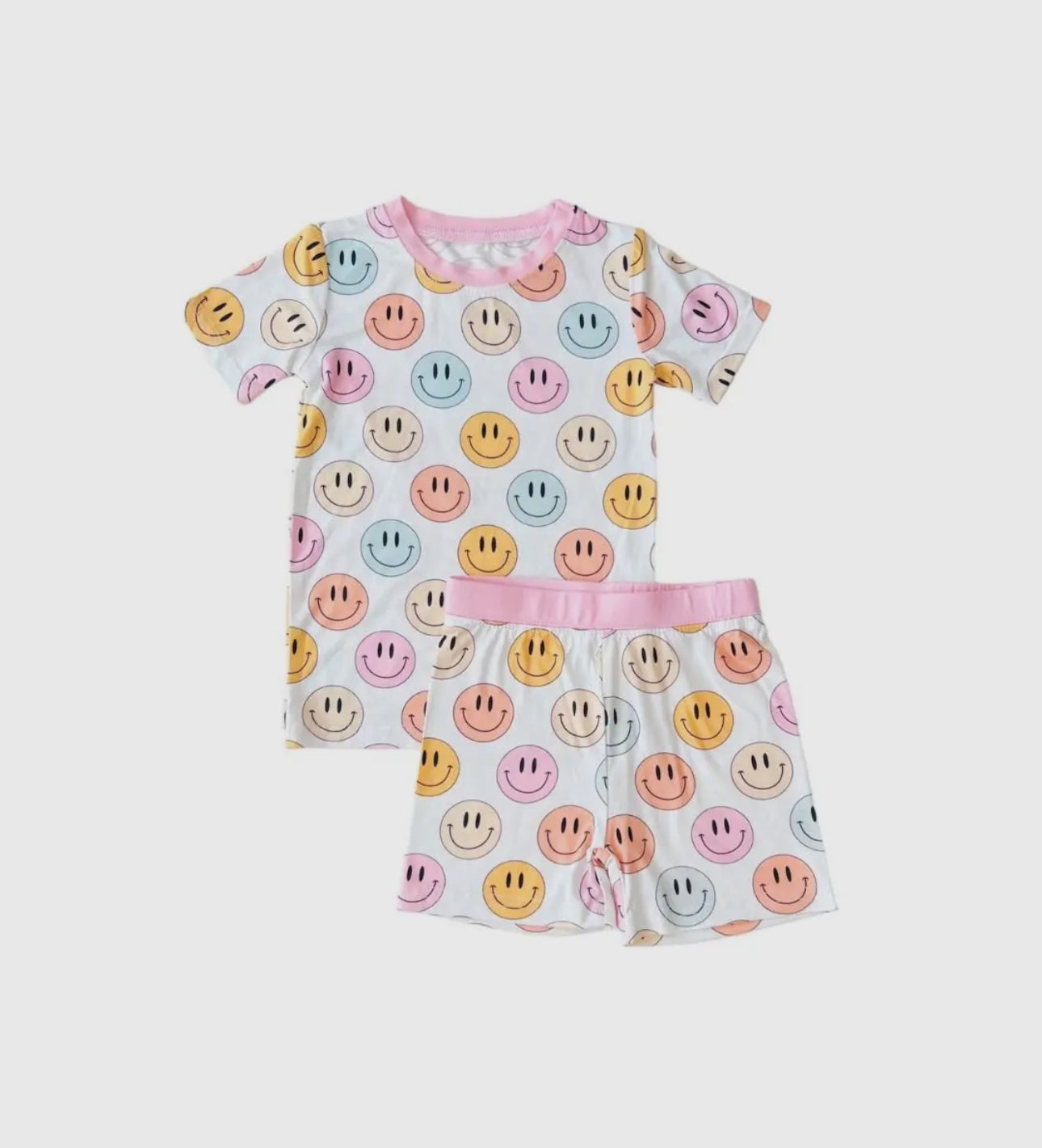 smiley bamboo pajamas // SHORT-SLEEVE TWO-PIECE set