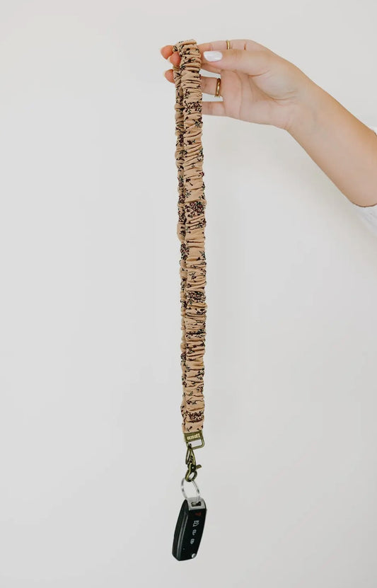 scrunched fabric lanyard keychain // rustic bloom