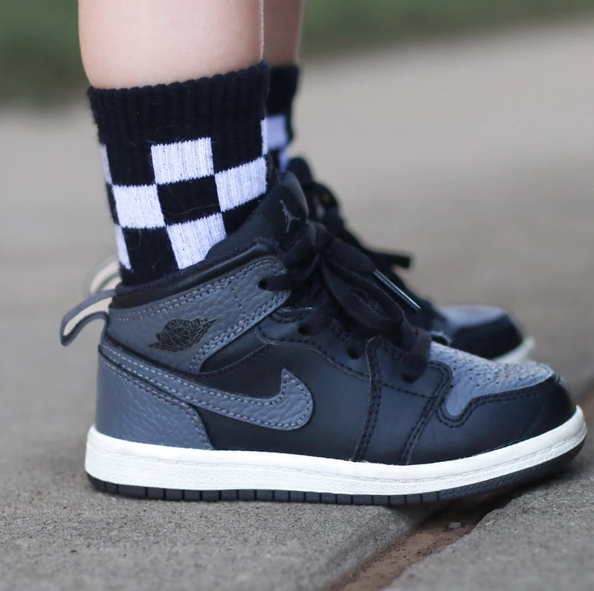 black and white checkered socks // ADULT, TODDLER, AND BABY!