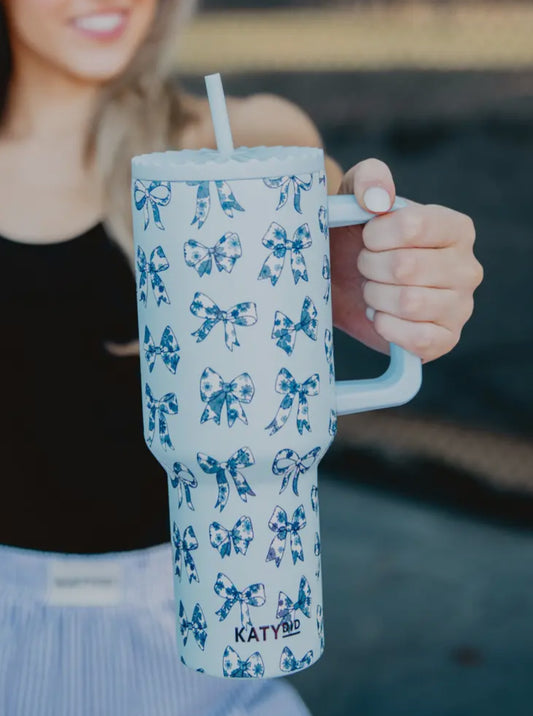 chinoiserie bows 40oz tumbler // PREORDER! // OPEN UNTIL 1/2 + ships mid january