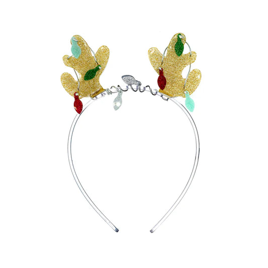 glittery reindeer antlers headband