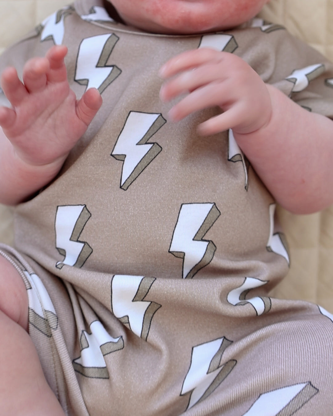 cotton romper // electric beige
