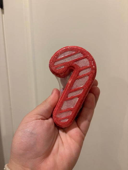 bath bomb // candy cane