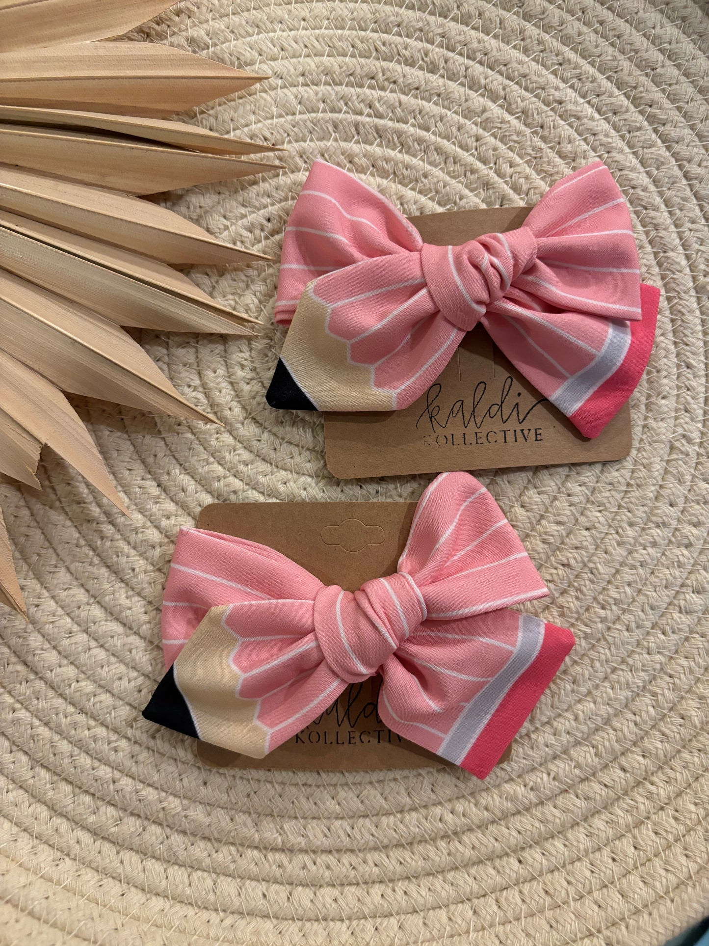 pink pencil bow