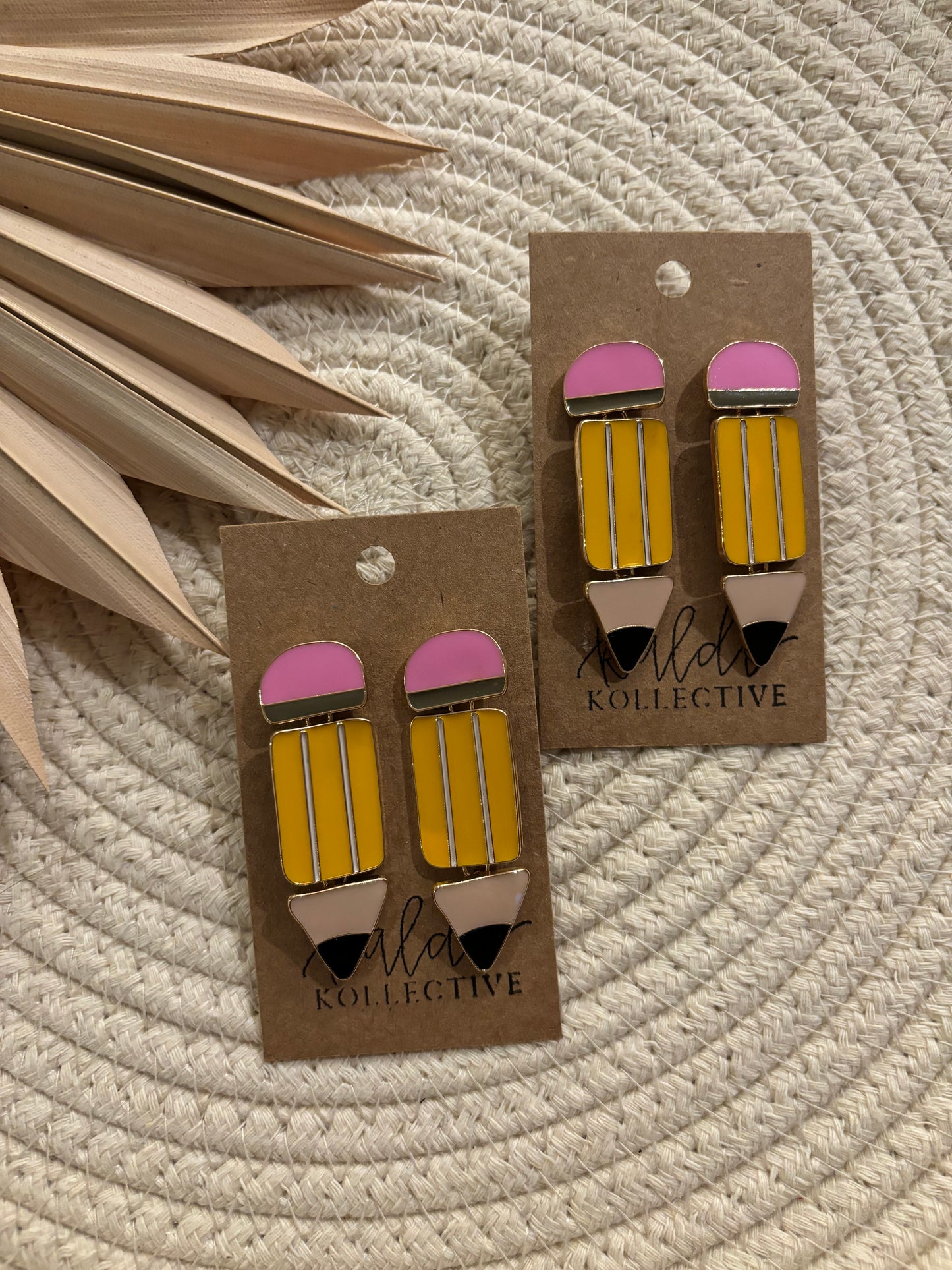 pencil dangle earrings