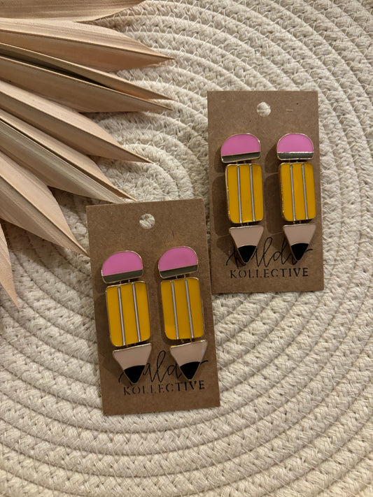 pencil dangle earrings