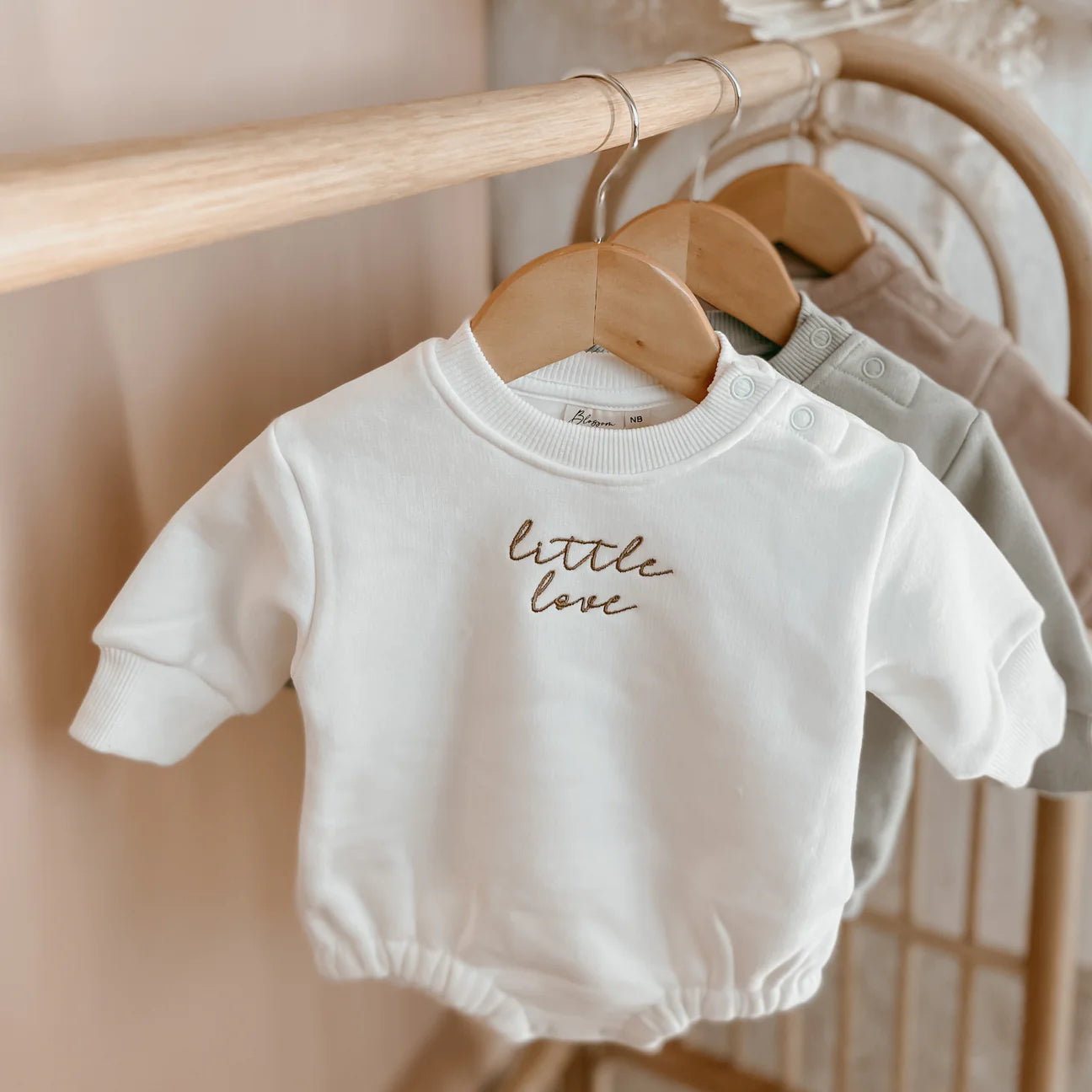 little love long-sleeve bubble romper