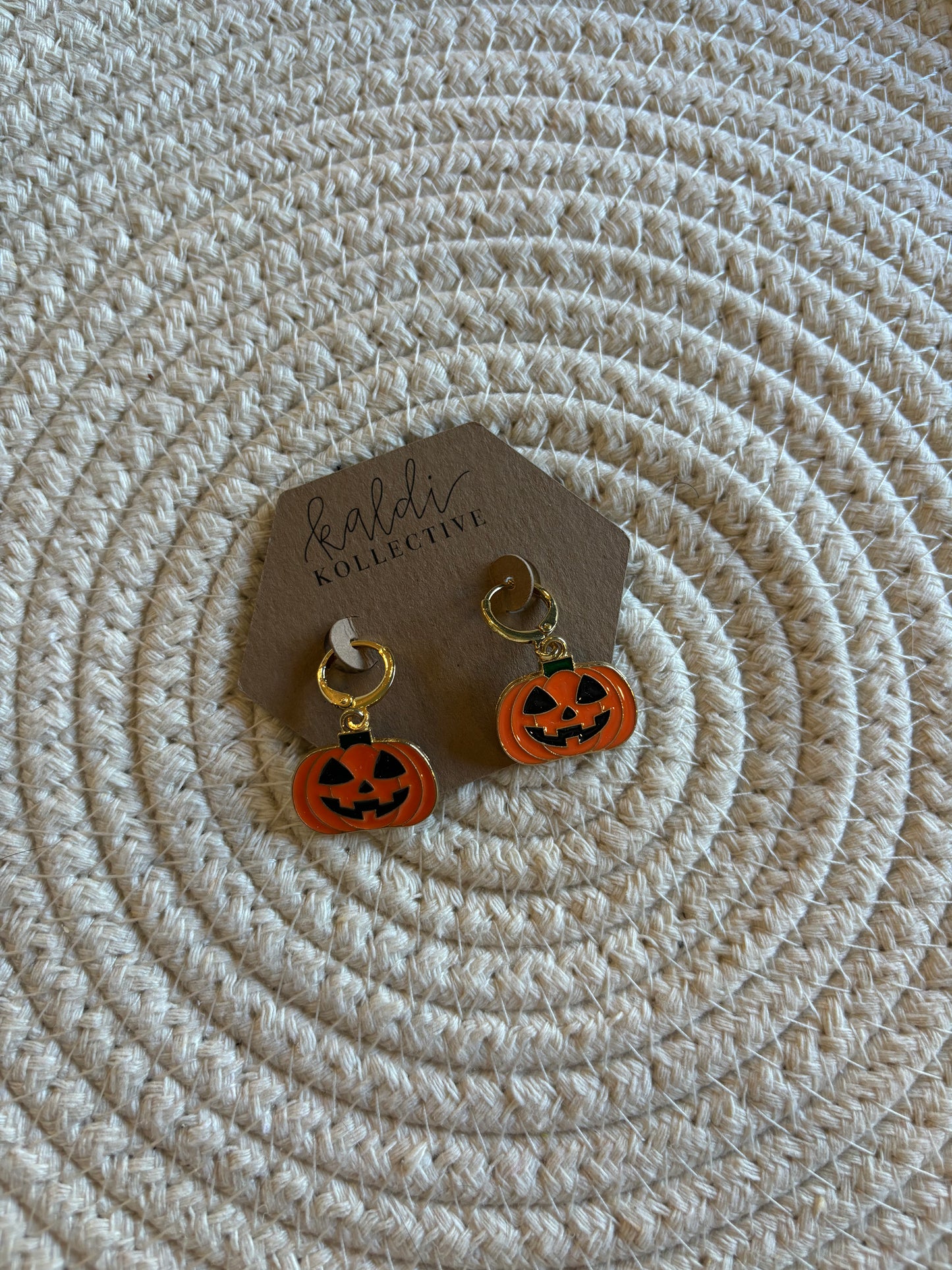 jack o lantern huggie hoop earrings