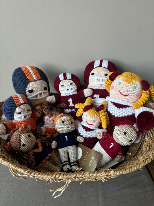 FOOTBALL PLAYER dolls/rattles