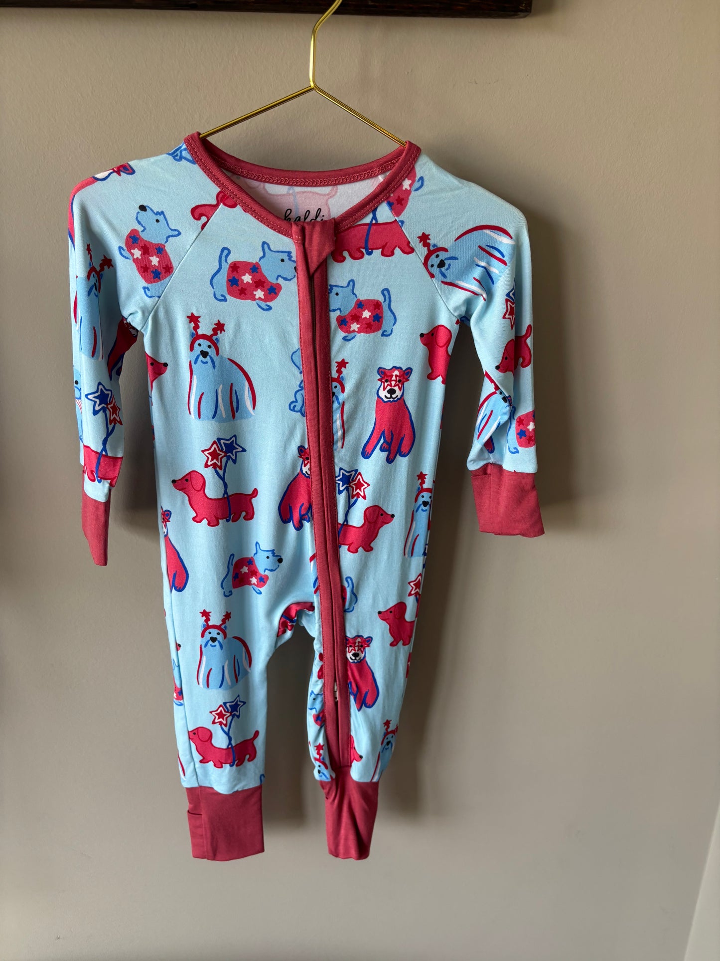all-american pups bamboo pajamas // ZIPPY or SHORTS SET