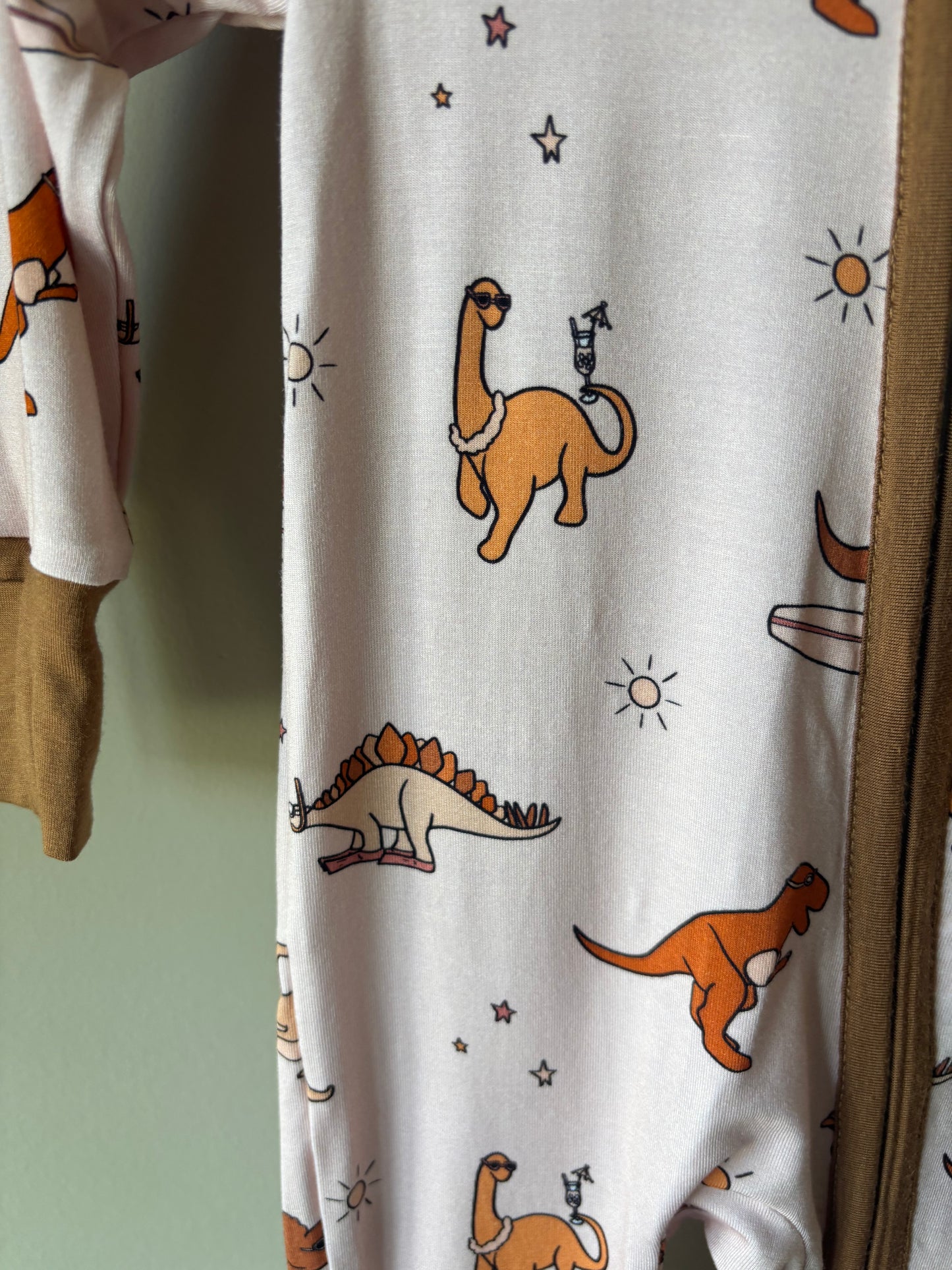 summer dinos bamboo pajamas // ZIPPY
