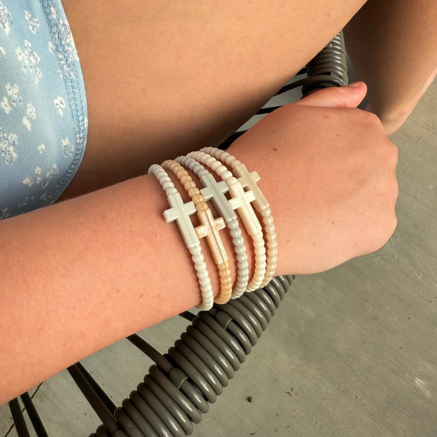 set of 5 jesus bracelets // shimmering sands (ADULT or KID SIZE)