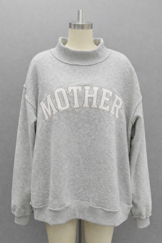 MOTHER embroidered mock neck sweatshirt