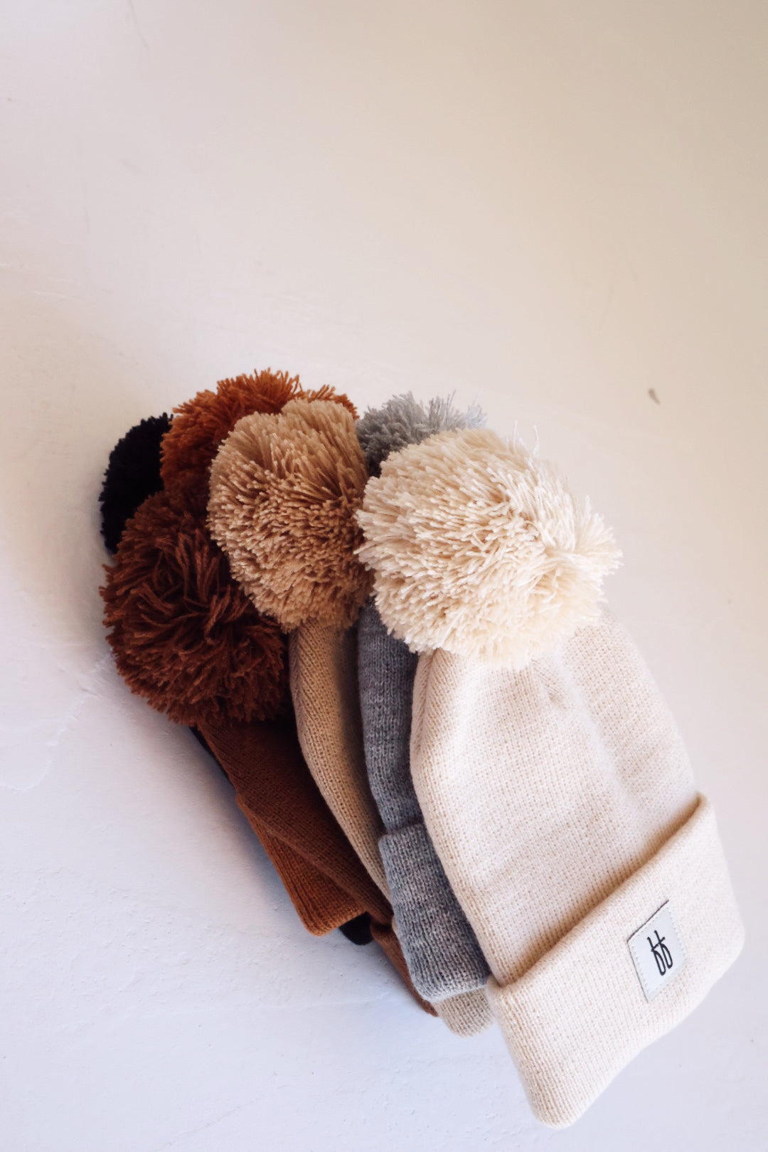 baby/children's knit pom beanie // rust