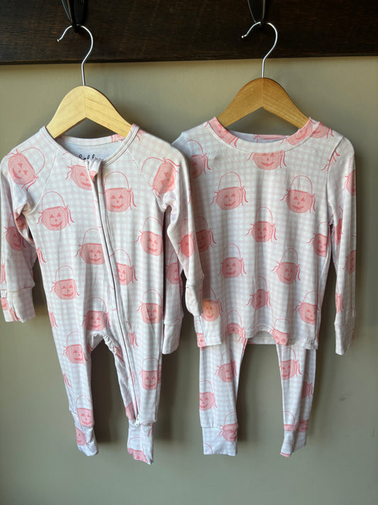 pink pumpkin pails bamboo pajamas // ZIPPY or LONG SLEEVE TWO-PIECE SET