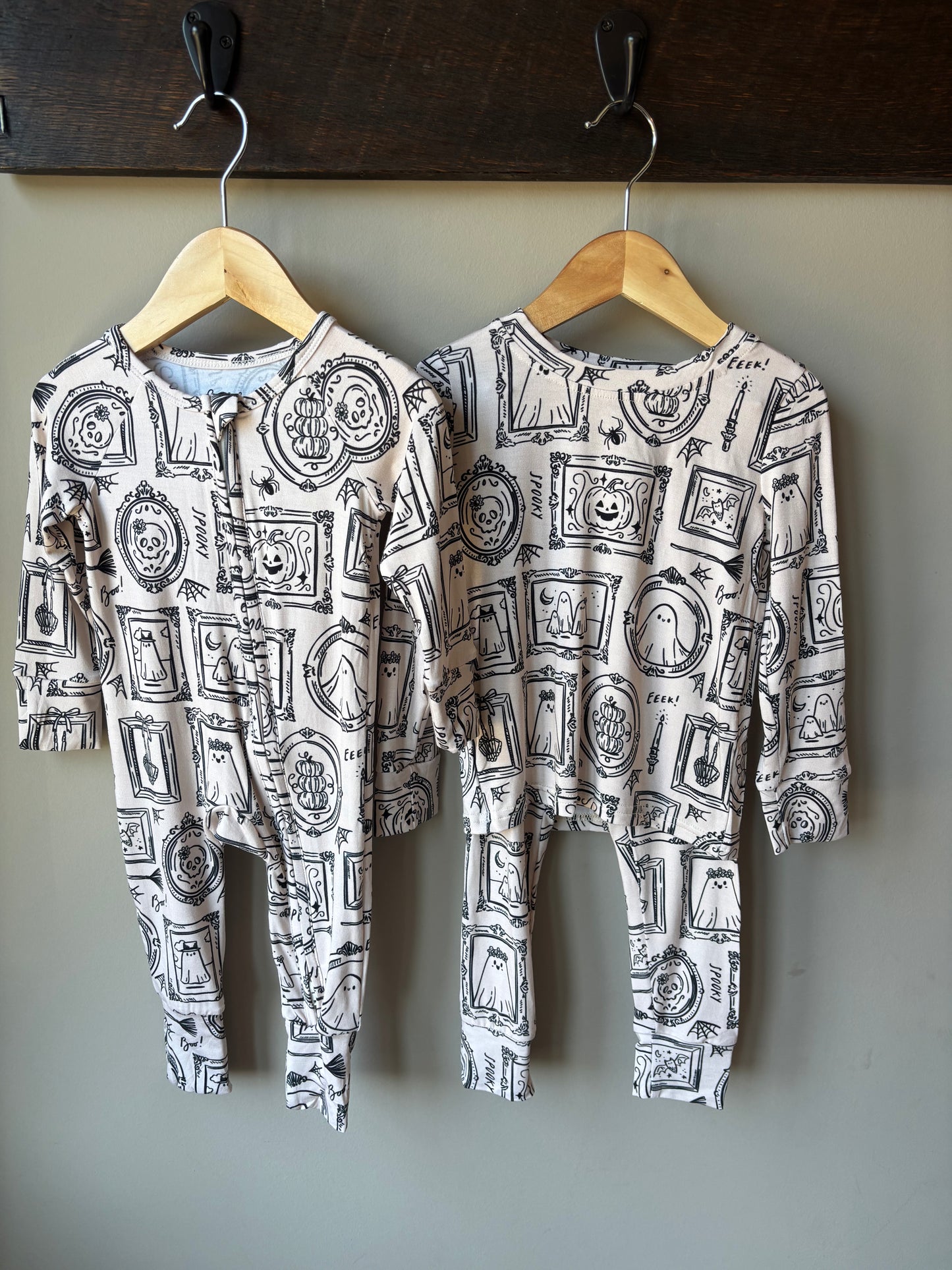haunted house bamboo pajamas // ZIPPY or LONG SLEEVE TWO-PIECE SET
