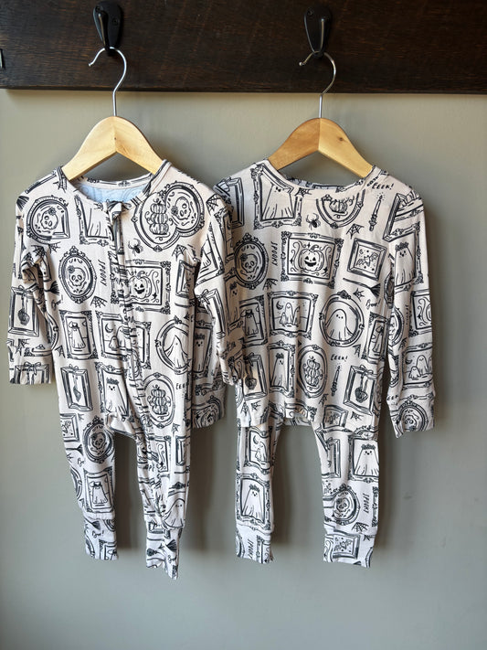 haunted house bamboo pajamas // ZIPPY or LONG SLEEVE TWO-PIECE SET