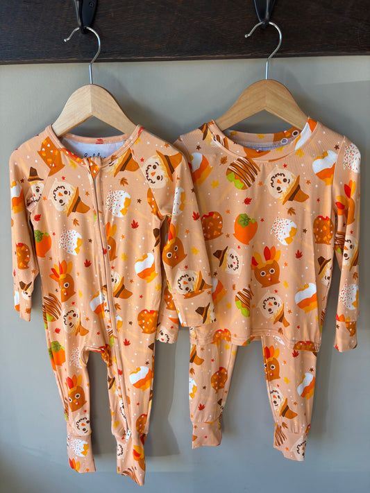 harvest treats bamboo pajamas // ZIPPY or LONG SLEEVE TWO-PIECE SET