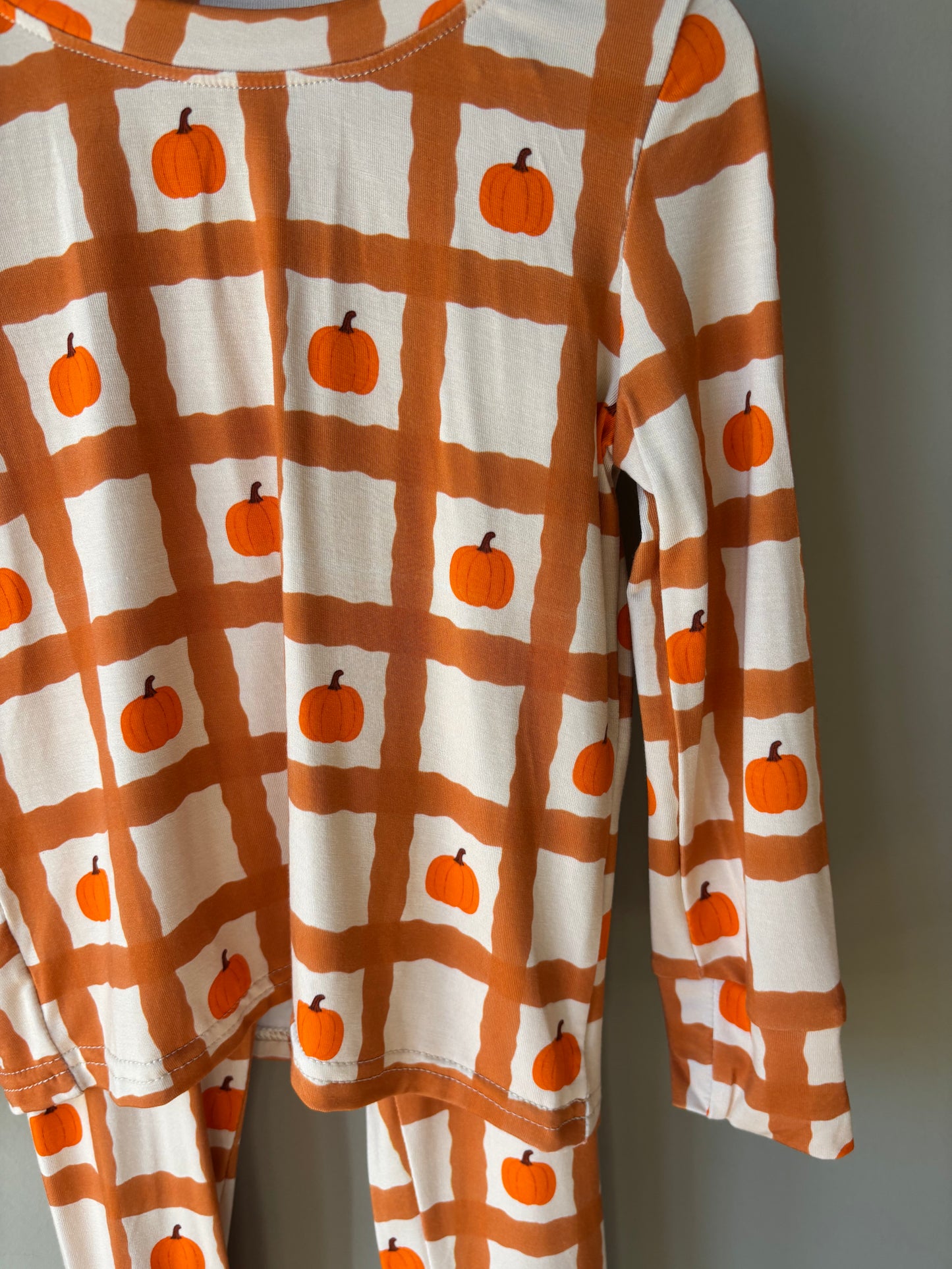 pumpkin picnic bamboo pajamas // LONG SLEEVE TWO-PIECE SET