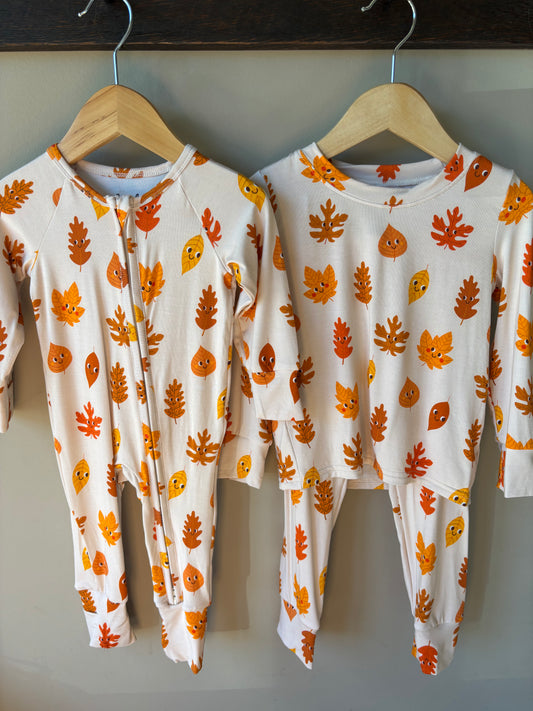 happy fall bamboo pajamas // ZIPPY or LONG SLEEVE TWO-PIECE SET