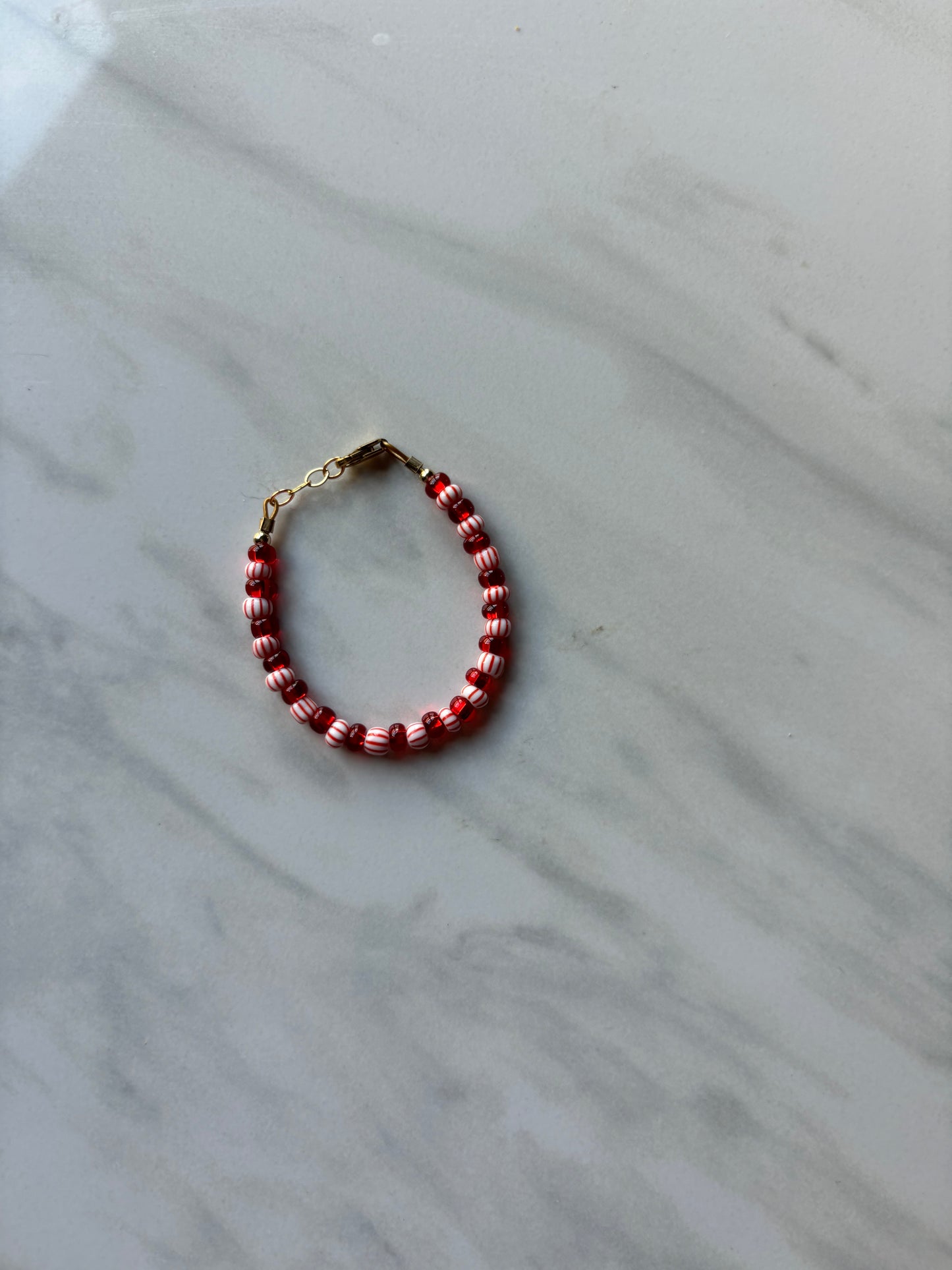 baby/toddler bracelet // candy cane christmas