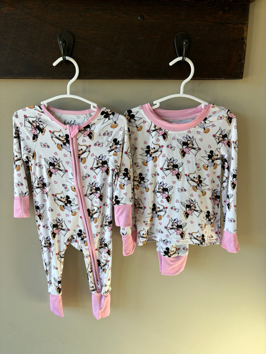 cupid mouse bamboo pajamas // ZIPPY or LONG-SLEEVE TWO-PIECE SET