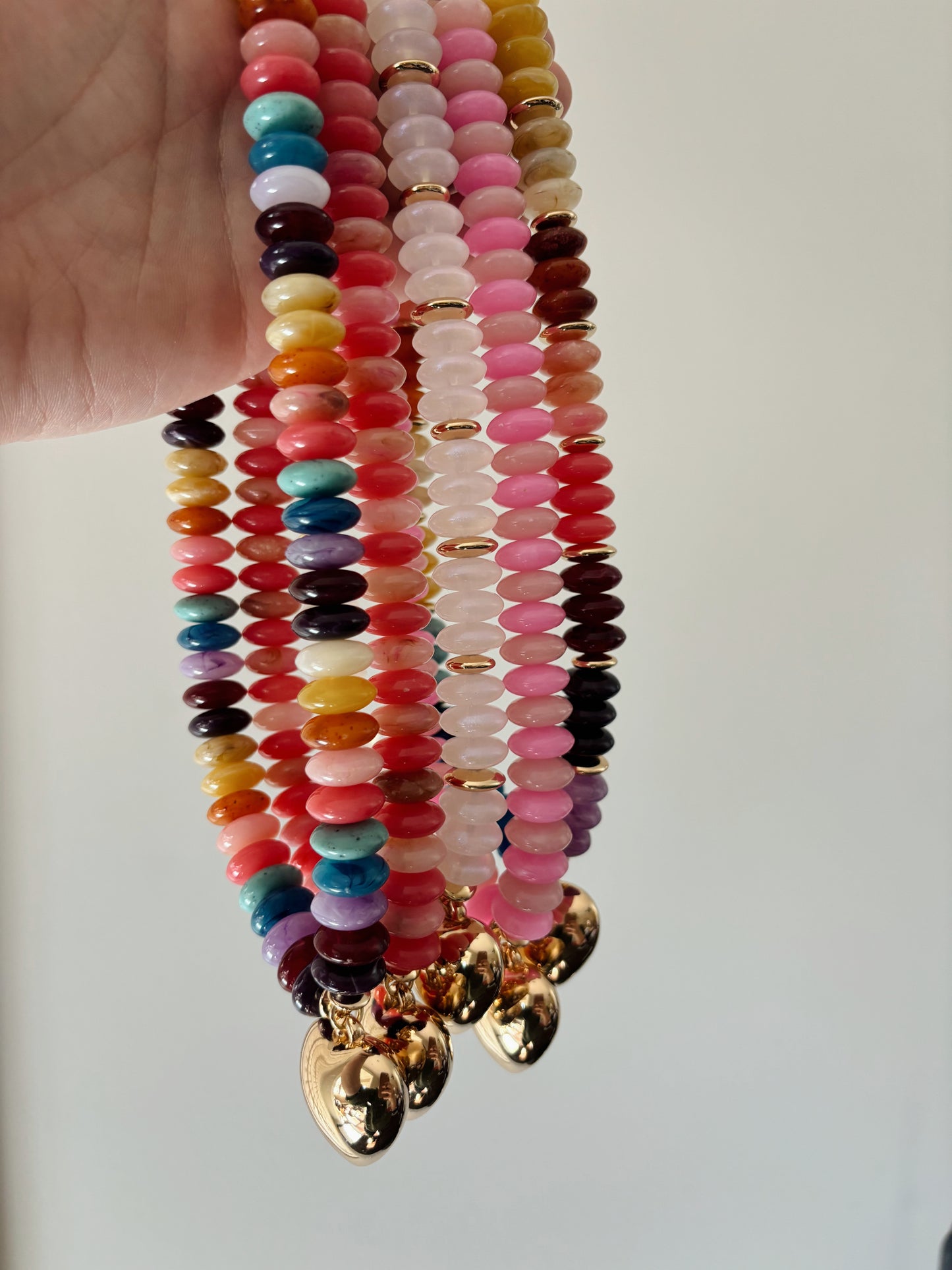 gemstone heart necklaces