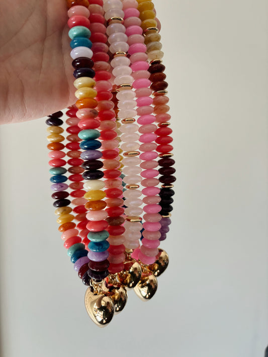 gemstone heart necklaces