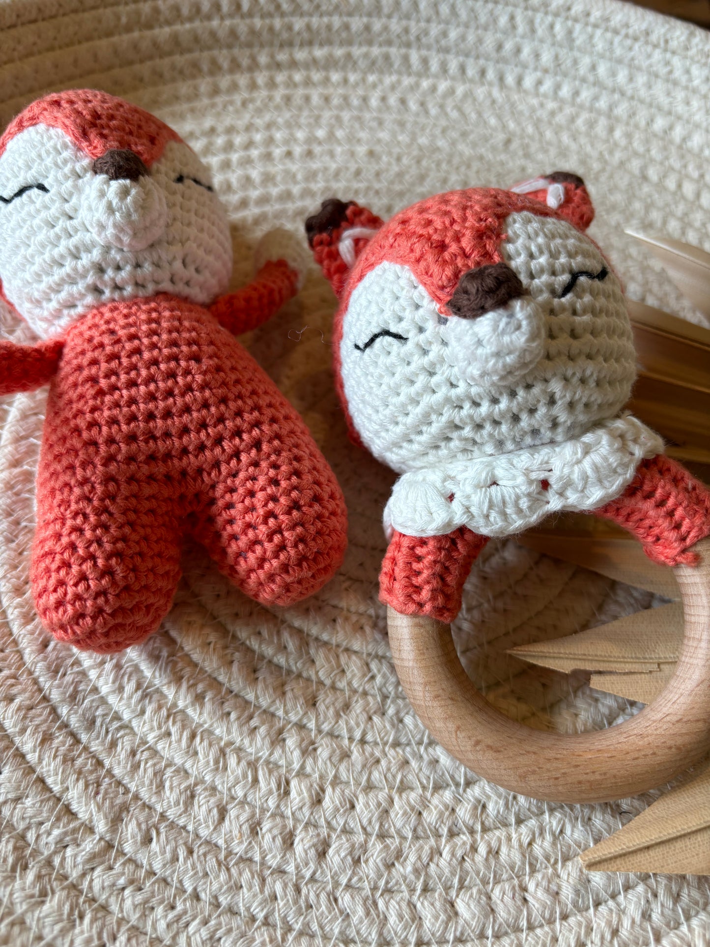 fox crochet rattle set