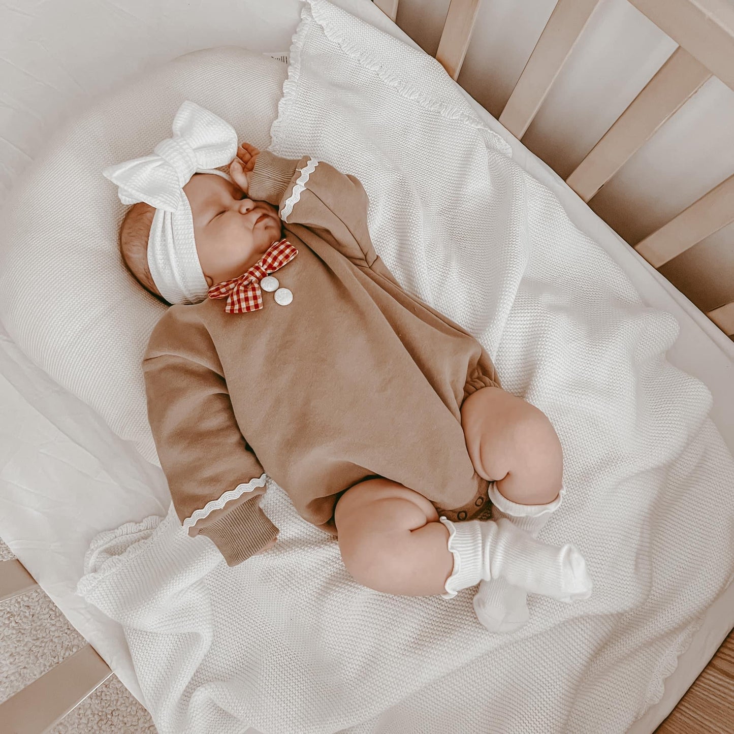 gingerbread long-sleeve bubble romper