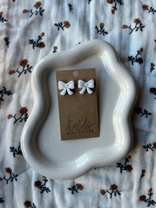 MAGGIE bow studs // handmade polymer clay earrings