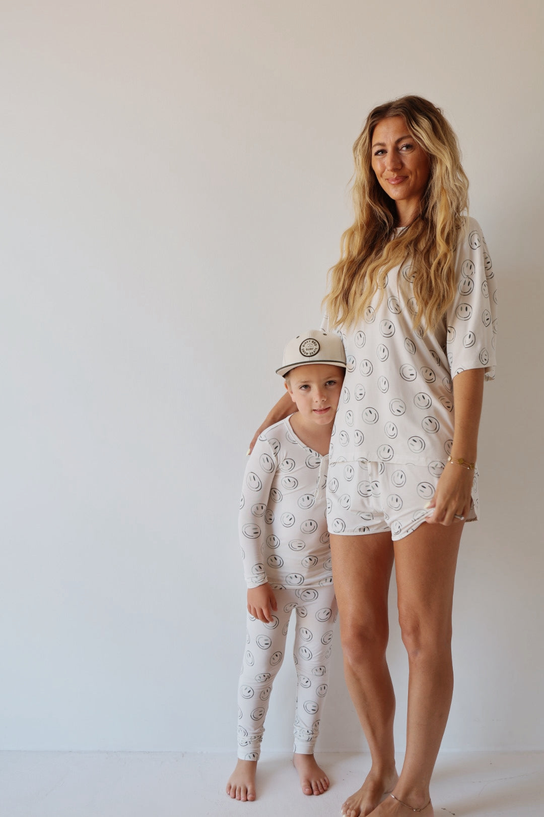 green smiles bamboo pajamas // LONG-SLEEVE SET (mama + me)