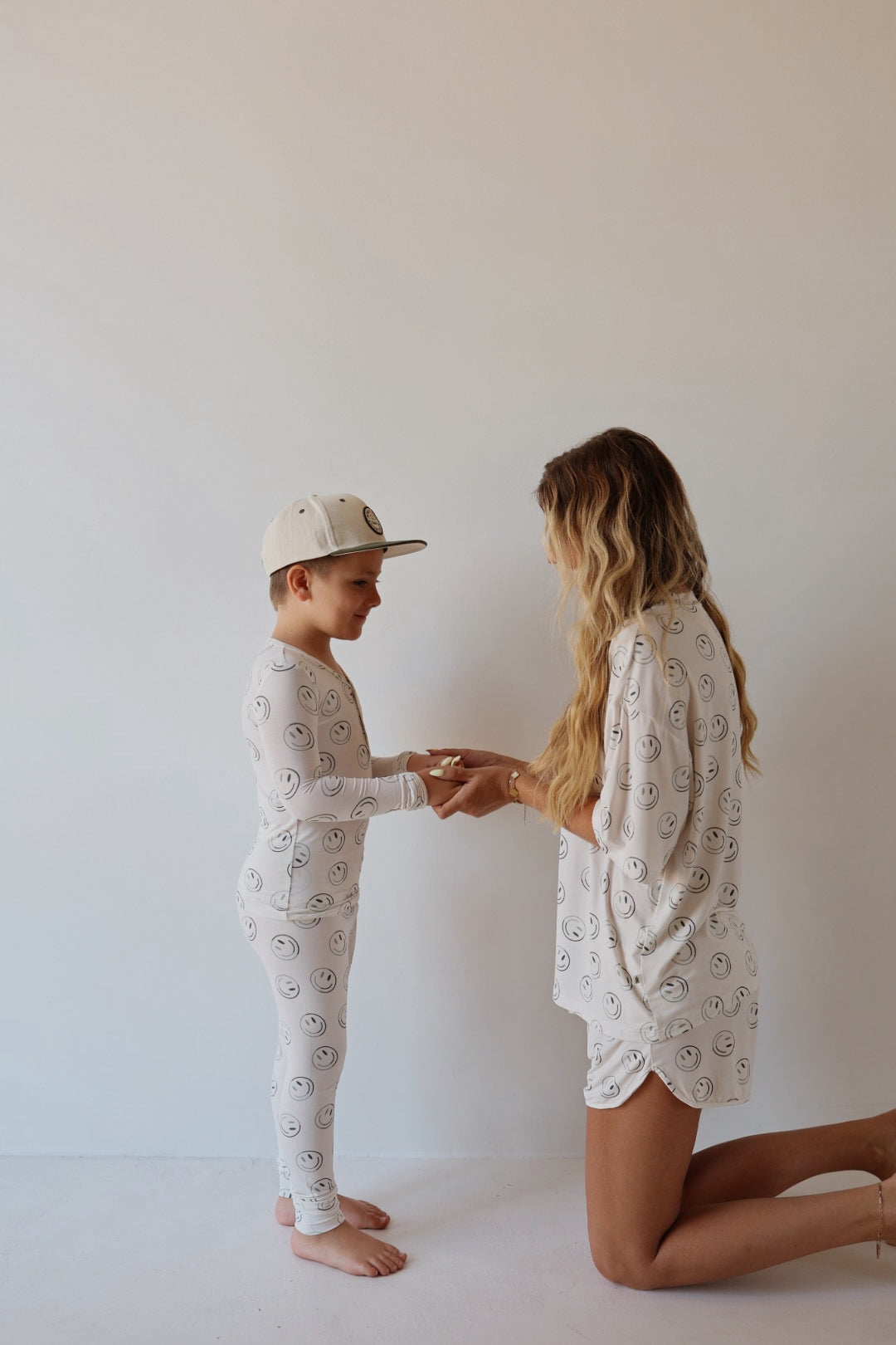 green smiles bamboo pajamas // LONG-SLEEVE SET (mama + me)